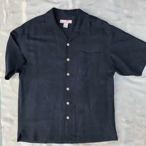 Paradise Blue silk short sleeve shirt